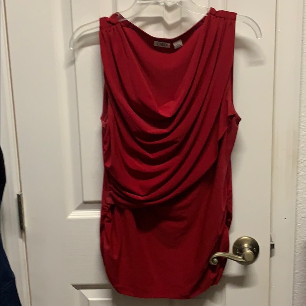 Ruched cowl neck blouse